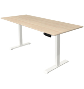 Sitz-Steh-Schreibtisch Move 1, elektrisch höhenverstellbar, 74-123cm (H), 180x80cm (BxT), rechteckig, ahorn / weiß