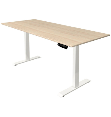 Sitz-Steh-Schreibtisch Move 1, elektrisch höhenverstellbar, 74-123cm (H), 180x80cm (BxT), rechteckig, ahorn / weiß