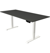 Sitz-Steh-Schreibtisch Move 1, elektrisch höhenverstellbar, 74-123cm (H), 180x80cm (BxT), rechteckig, anthrazit / weiß