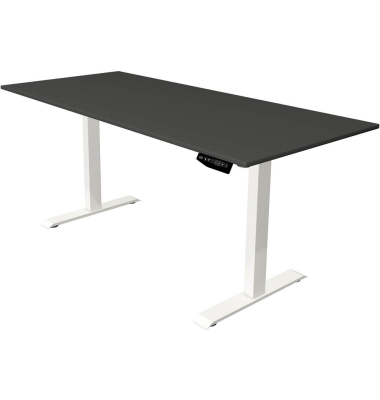 Sitz-Steh-Schreibtisch Move 1, elektrisch höhenverstellbar, 74-123cm (H), 180x80cm (BxT), rechteckig, anthrazit / weiß