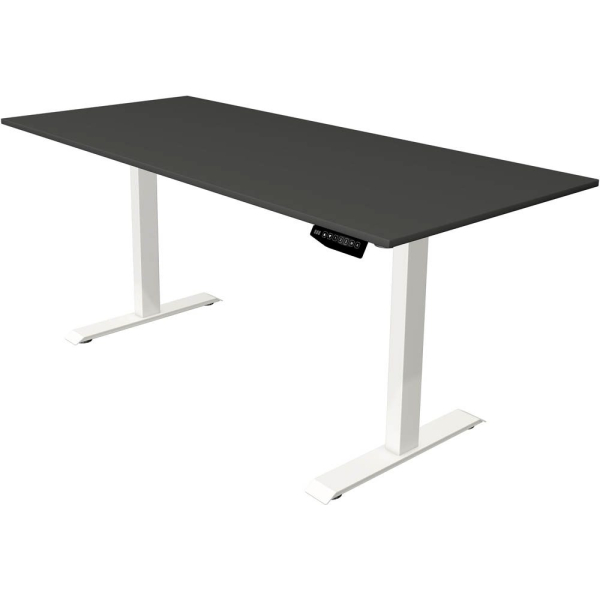 4044917437227 - Move 1 Elektrisch Höhenverstellbar Sitz-Stehschreibtisch Rechteckig Anthrazit T-Fuß 1800 (B) x 800 (T) x 1230 (H) mm Melamin Stahl