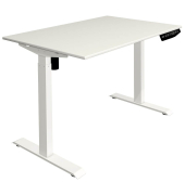 Sitz-Steh-Schreibtisch Move 1, elektrisch höhenverstellbar, 74-123cm (H), 120x80cm (BxT), rechteckig, weiß / weiß