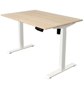 Sitz-Steh-Schreibtisch Move 1, elektrisch höhenverstellbar, 74-123cm (H), 120x80cm (BxT), rechteckig, ahorn / weiß