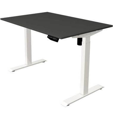 Sitz-Steh-Schreibtisch Move 1, elektrisch höhenverstellbar, 74-123cm (H), 120x80cm (BxT), rechteckig, anthrazit / weiß
