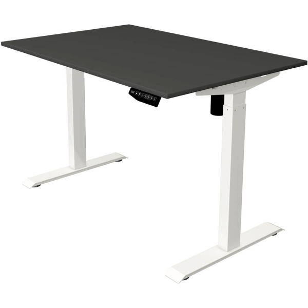 4044917437272 - Move 1 Elektrisch Höhenverstellbar Sitz-Stehschreibtisch Rechteckig Anthrazit T-Fuß 1200 (B) x 800 (T) x 1230 (H) mm Melamin Stahl