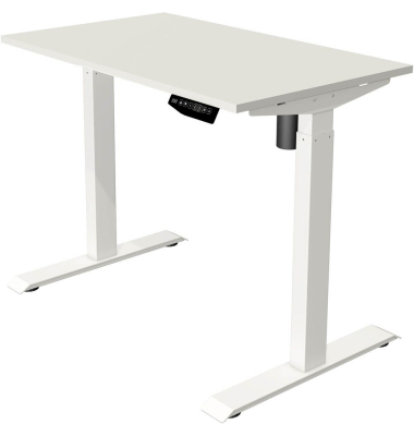 Sitz-Steh-Schreibtisch Move 1, elektrisch höhenverstellbar, 74-123cm (H), 100x60cm (BxT), rechteckig, weiß / weiß