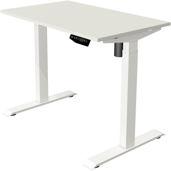 4044917437630 - Move 1 Elektrisch Höhenverstellbar Sitz-Stehschreibtisch Rechteckig Weiß T-Fuß 1000 (B) x 600 (T) x 1230 (H) mm Melamin Stahl