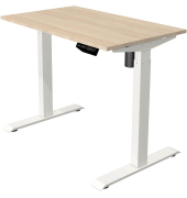 Sitz-Steh-Schreibtisch Move 1, elektrisch höhenverstellbar, 74-123cm (H), 100x60cm (BxT), rechteckig, ahorn / weiß