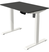 Sitz-Steh-Schreibtisch Move 1, elektrisch höhenverstellbar, 74-123cm (H), 100x60cm (BxT), rechteckig, anthrazit / weiß
