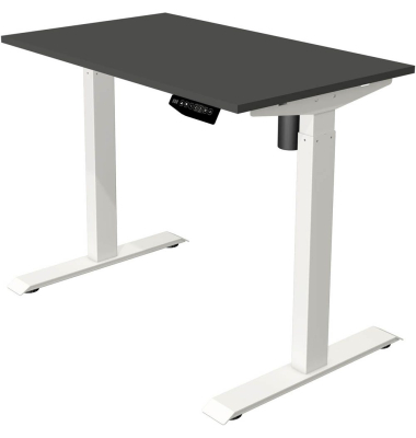 Sitz-Steh-Schreibtisch Move 1, elektrisch höhenverstellbar, 74-123cm (H), 100x60cm (BxT), rechteckig, anthrazit / weiß