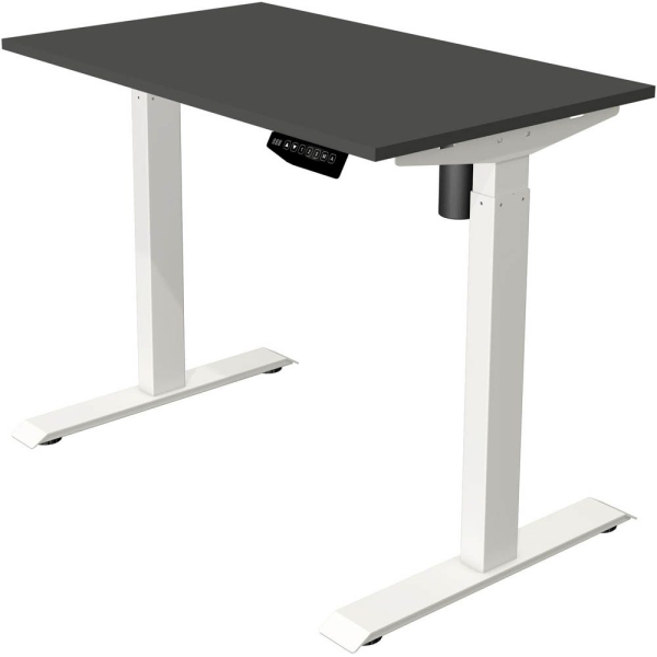 4044917437678 - Move 1 Elektrisch Höhenverstellbar Sitz-Stehschreibtisch Rechteckig Anthrazit T-Fuß 1000 (B) x 600 (T) x 1230 (H) mm Melamin Stahl