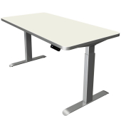 Sitz-Steh-Schreibtisch Move 3 Premium, elektrisch höhenverstellbar, 72-121cm (H), 160x80cm (BxT), rechteckig, weiß / silber