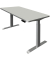 Sitz-Steh-Schreibtisch Move 3 Premium, elektrisch höhenverstellbar, 72-121cm (H), 160x80cm (BxT), rechteckig, lichtgrau / silber