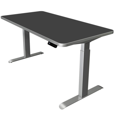 Sitz-Steh-Schreibtisch Move 3 Premium, elektrisch höhenverstellbar, 72-121cm (H), 160x80cm (BxT), rechteckig, anthrazit / silber