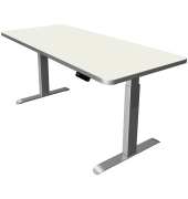 Sitz-Steh-Schreibtisch Move 3 Premium, elektrisch höhenverstellbar, 72-121cm (H), 180x80cm (BxT), rechteckig, weiß / silber
