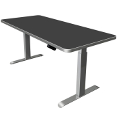 Sitz-Steh-Schreibtisch Move 3 Premium, elektrisch höhenverstellbar, 72-121cm (H), 180x80cm (BxT), rechteckig, anthrazit / silber