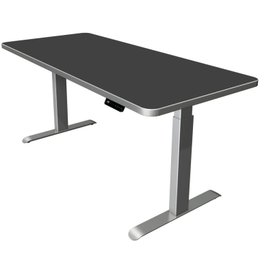 Sitz-Steh-Schreibtisch Move 3 Premium, elektrisch höhenverstellbar, 72-121cm (H), 180x80cm (BxT), rechteckig, anthrazit / silber