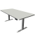 Sitz-Steh-Schreibtisch Move 3 Premium, elektrisch höhenverstellbar, 72-121cm (H), 200x100cm (BxT), rechteckig, lichtgrau / silbe