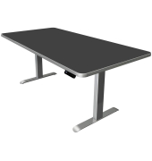 Sitz-Steh-Schreibtisch Move 3 Premium, elektrisch höhenverstellbar, 72-121cm (H), 200x100cm (BxT), rechteckig, anthrazit / silbe