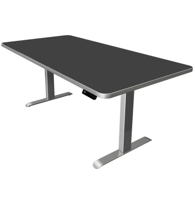 Sitz-Steh-Schreibtisch Move 3 Premium, elektrisch höhenverstellbar, 72-121cm (H), 200x100cm (BxT), rechteckig, anthrazit / silbe