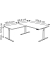 Sitz-Steh-Schreibtisch Move 3 Premium, elektrisch höhenverstellbar, 72-121cm (H), 160x180cm (BxT), L-Form, lichtgrau / silber