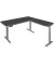 Sitz-Steh-Schreibtisch Move 3 Premium, elektrisch höhenverstellbar, 72-121cm (H), 180x180cm (BxT), L-Form, anthrazit / silber