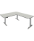 Sitz-Steh-Schreibtisch Move 3 Premium, elektrisch höhenverstellbar, 72-121cm (H), 200x220cm (BxT), L-Form, lichtgrau / silber