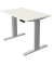Sitz-Steh-Schreibtisch Move 3, elektrisch höhenverstellbar, 72-120cm (H), 100x60cm (BxT), rechteckig, weiß / silber