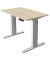 Sitz-Steh-Schreibtisch Move 3 tube, elektrisch h&ouml;henverstellbar, 72-120cm (H), 100x60cm (BxT), rechteckig, ahorn / silber
