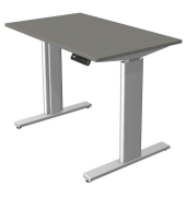 Sitz-Steh-Schreibtisch Move 3 tube, elektrisch h&ouml;henverstellbar, 72-120cm (H), 100x60cm (BxT), rechteckig, graphit / silber