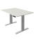Sitz-Steh-Schreibtisch Move 3 tube, elektrisch h&ouml;henverstellbar, 72-120cm (H), 120x80cm (BxT), rechteckig, wei&szlig; / silber