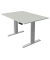 Sitz-Steh-Schreibtisch Move 3, elektrisch höhenverstellbar, 72-120cm (H), 120x80cm (BxT), rechteckig, lichtgrau / silber