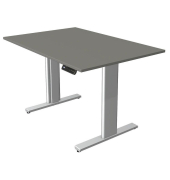 Sitz-Steh-Schreibtisch Move 3 tube, elektrisch h&ouml;henverstellbar, 72-120cm (H), 120x80cm (BxT), rechteckig, graphit / silber