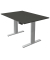 Sitz-Steh-Schreibtisch Move 3, elektrisch höhenverstellbar, 72-120cm (H), 120x80cm (BxT), rechteckig, anthrazit / silber