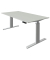 Sitz-Steh-Schreibtisch Move 3 tube, elektrisch h&ouml;henverstellbar, 72-120cm (H), 160x80cm (BxT), rechteckig, lichtgrau / silber