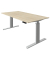 Sitz-Steh-Schreibtisch Move 3, elektrisch höhenverstellbar, 72-120cm (H), 160x80cm (BxT), rechteckig, ahorn / silber