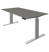 Sitz-Steh-Schreibtisch Move 3 tube, elektrisch h&ouml;henverstellbar, 72-120cm (H), 160x80cm (BxT), rechteckig, graphit / silber