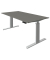 Sitz-Steh-Schreibtisch Move 3, elektrisch höhenverstellbar, 72-120cm (H), 160x80cm (BxT), rechteckig, graphit / silber