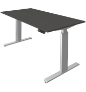 Sitz-Steh-Schreibtisch Move 3, elektrisch höhenverstellbar, 72-120cm (H), 160x80cm (BxT), rechteckig, anthrazit / silber