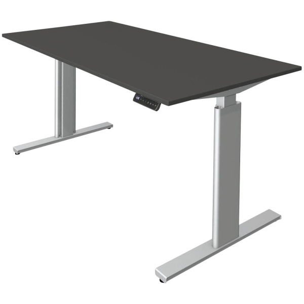 4044917438774 - Sitz-Steh-Schreibtisch Move 3 10232913 elektrisch höhenverstellbar 72-120cm (H) 160cmx80cm (BxT) rechteckig anthrazit   Silb