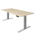 Sitz-Steh-Schreibtisch Move 3, elektrisch höhenverstellbar, 72-120cm (H), 180x80cm (BxT), rechteckig, ahorn / silber