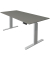 Sitz-Steh-Schreibtisch Move 3, elektrisch höhenverstellbar, 72-120cm (H), 180x80cm (BxT), rechteckig, graphit / silber