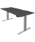 Sitz-Steh-Schreibtisch Move 3, elektrisch höhenverstellbar, 72-120cm (H), 180x80cm (BxT), rechteckig, anthrazit / silber