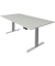 Sitz-Steh-Schreibtisch Move 3, elektrisch höhenverstellbar, 72-120cm (H), 200x100cm (BxT), rechteckig, lichtgrau / silber