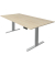 Sitz-Steh-Schreibtisch Move 3 tube, elektrisch h&ouml;henverstellbar, 72-120cm (H), 200x100cm (BxT), rechteckig, ahorn / silber