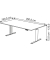 Sitz-Steh-Schreibtisch Move 3 tube, elektrisch h&ouml;henverstellbar, 72-120cm (H), 200x100cm (BxT), rechteckig, ahorn / silber