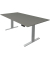Sitz-Steh-Schreibtisch Move 3, elektrisch höhenverstellbar, 72-120cm (H), 200x100cm (BxT), rechteckig, graphit / silber