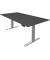 Sitz-Steh-Schreibtisch Move 3, elektrisch höhenverstellbar, 72-120cm (H), 200x100cm (BxT), rechteckig, anthrazit / silber