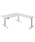 Sitz-Steh-Schreibtisch Move 3, elektrisch höhenverstellbar, 72-120cm (H), 180x80cm (BxT), L-Form, weiß / silber