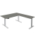 Sitz-Steh-Schreibtisch Move 3, elektrisch höhenverstellbar, 72-120cm (H), 180x80cm (BxT), L-Form, graphit / silber